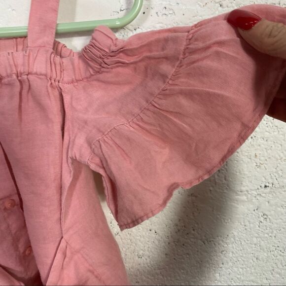 Zara Girls Casual Collection Pink Cold Shoulder Tie Front Dress 5 - Picture 5 of 13